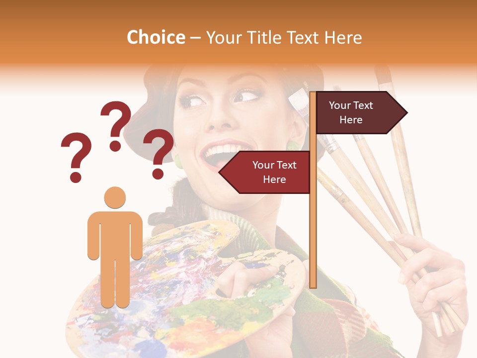 Beautiful Paint Girl PowerPoint Template