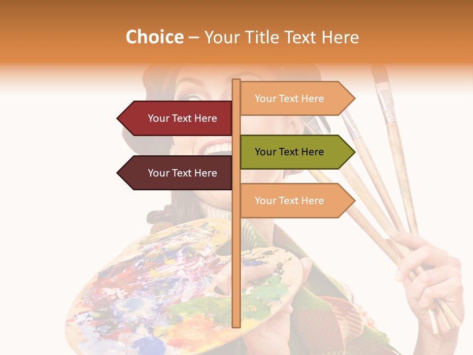 Beautiful Paint Girl PowerPoint Template