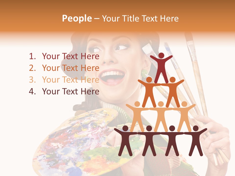 Beautiful Paint Girl PowerPoint Template