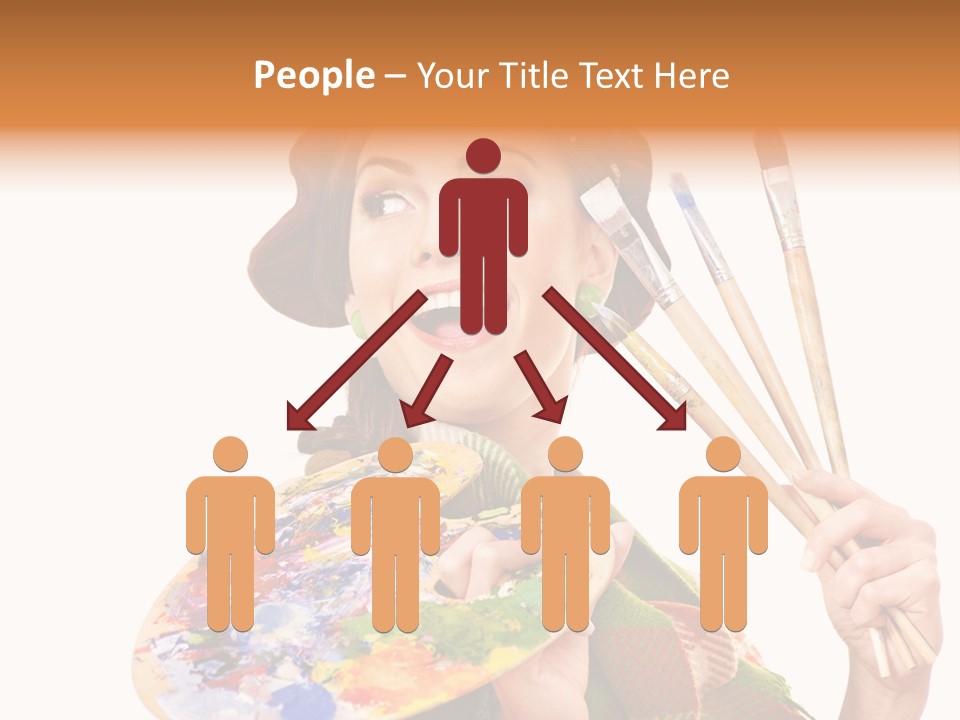 Beautiful Paint Girl PowerPoint Template