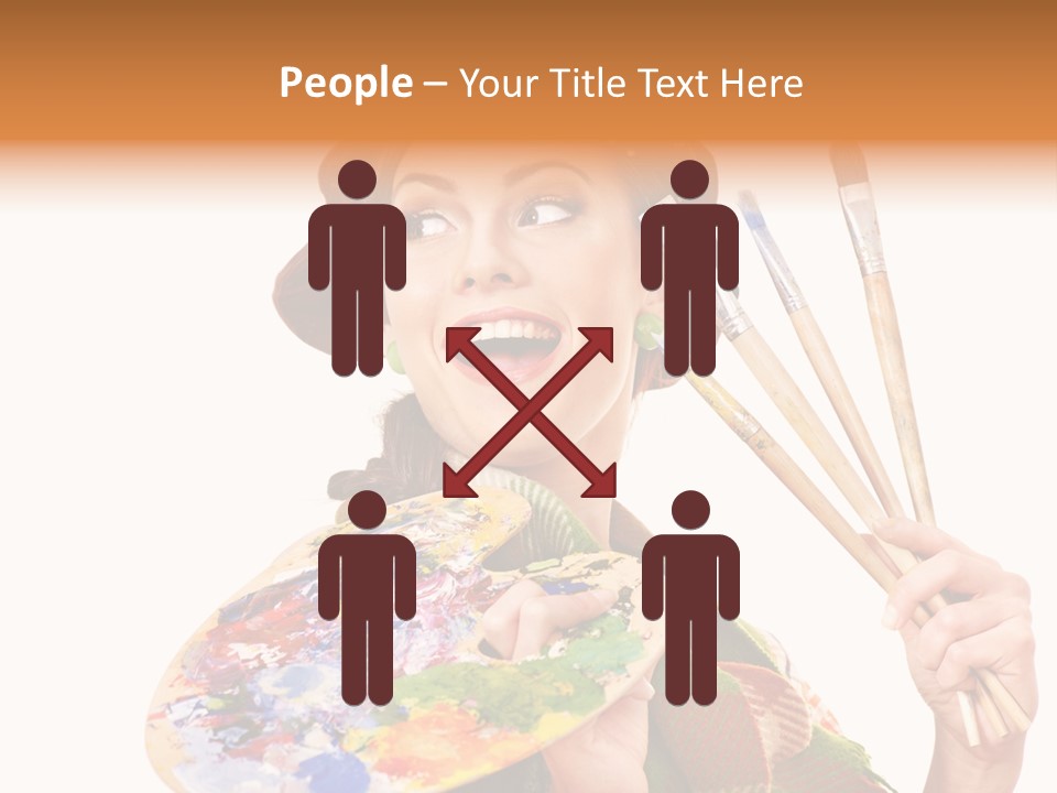 Beautiful Paint Girl PowerPoint Template