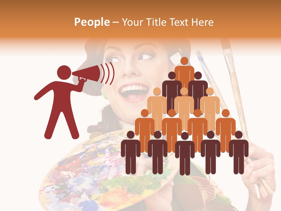 Beautiful Paint Girl PowerPoint Template