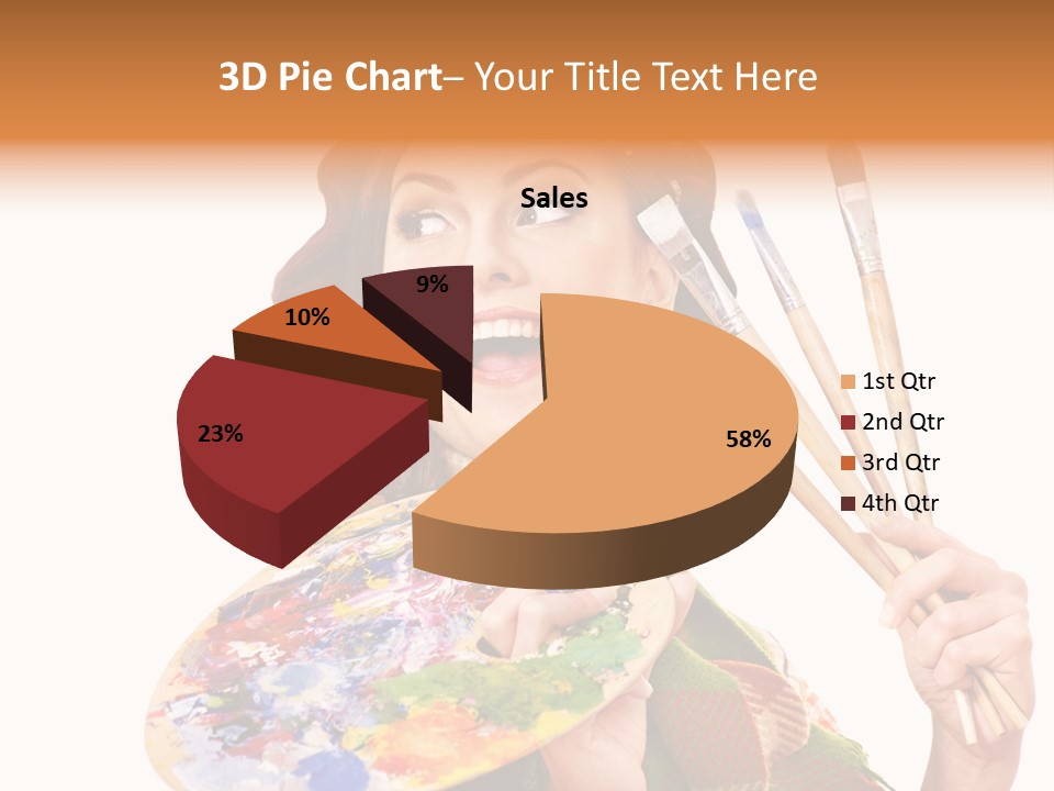 Beautiful Paint Girl PowerPoint Template