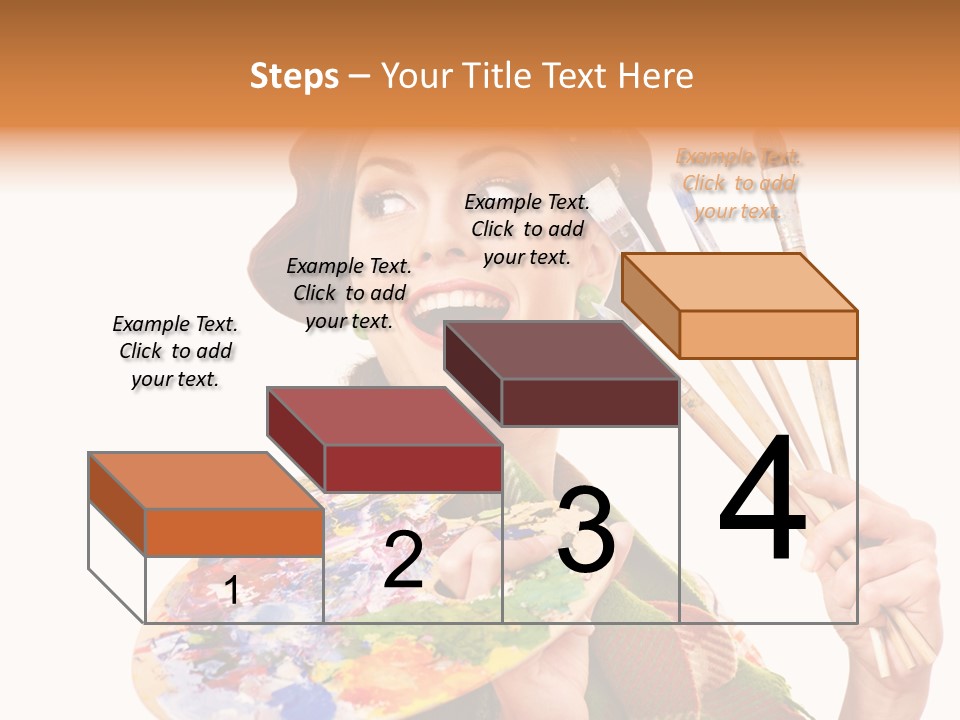 Beautiful Paint Girl PowerPoint Template