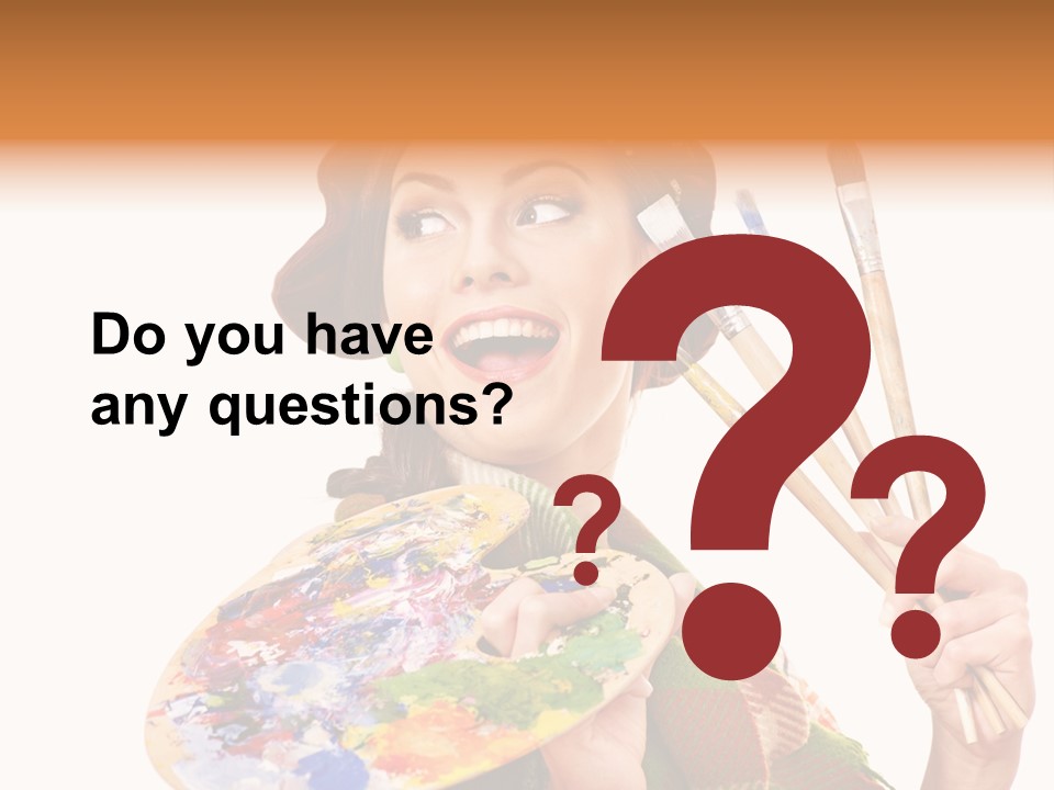 Beautiful Paint Girl PowerPoint Template