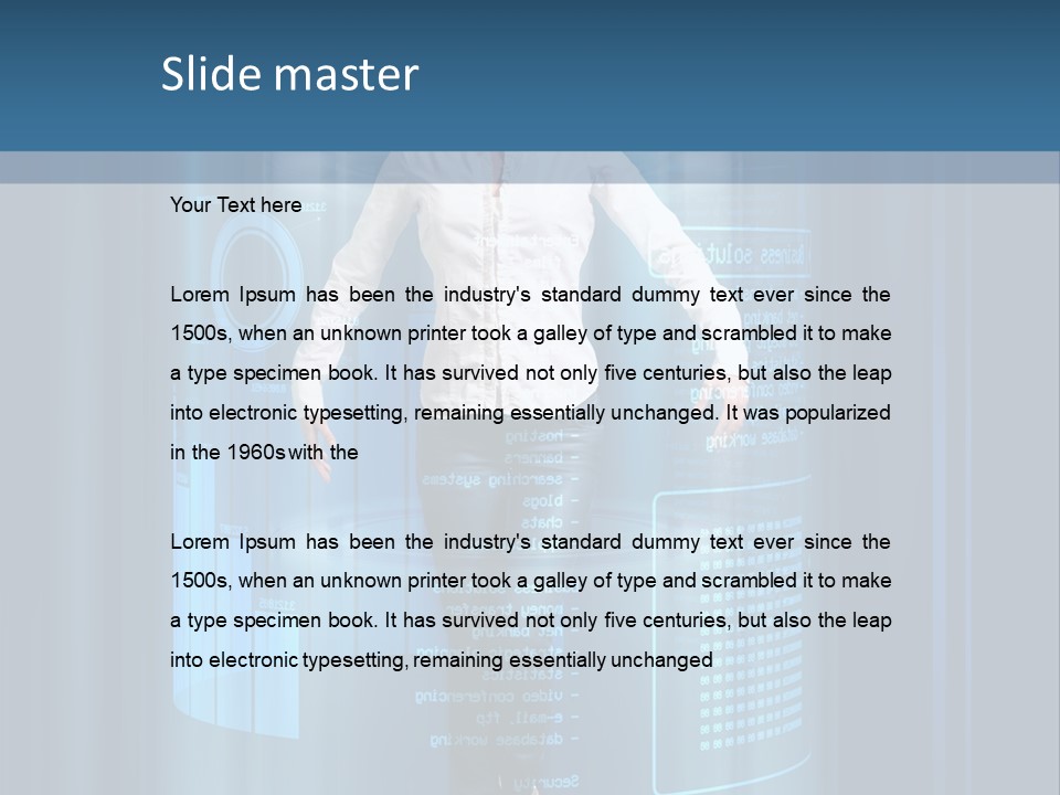 Model Computer Brunette PowerPoint Template