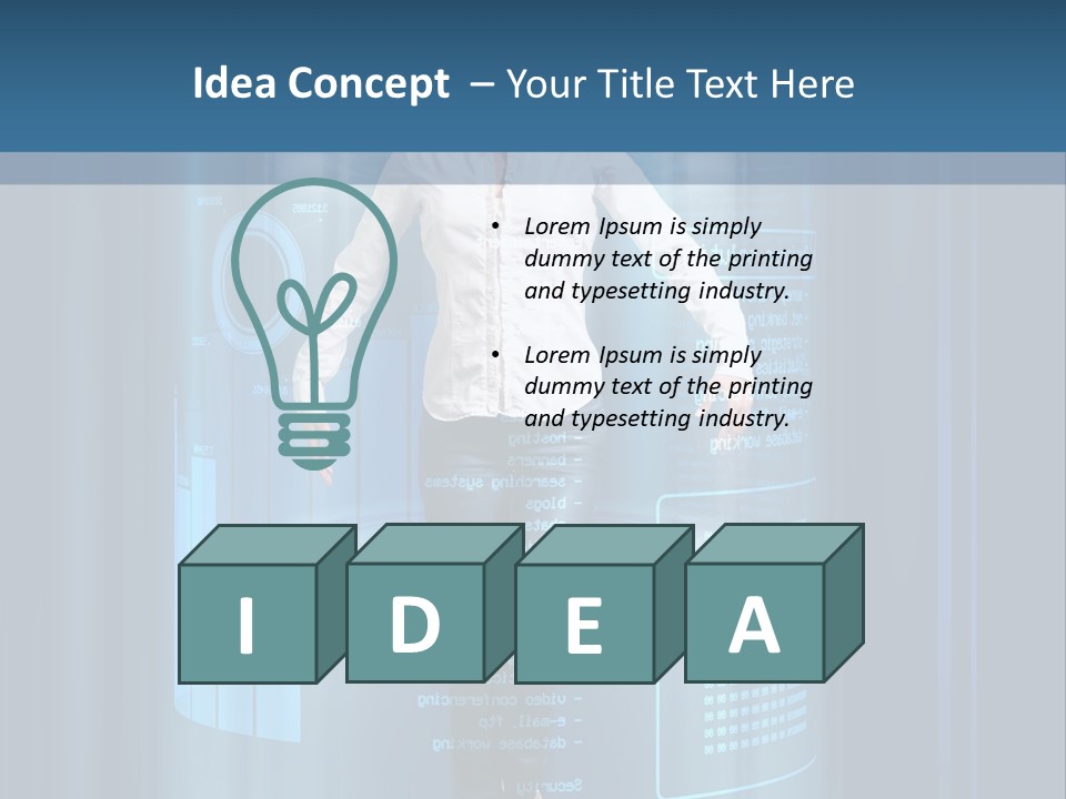 Model Computer Brunette PowerPoint Template