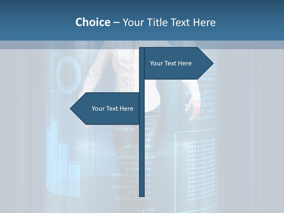 Model Computer Brunette PowerPoint Template