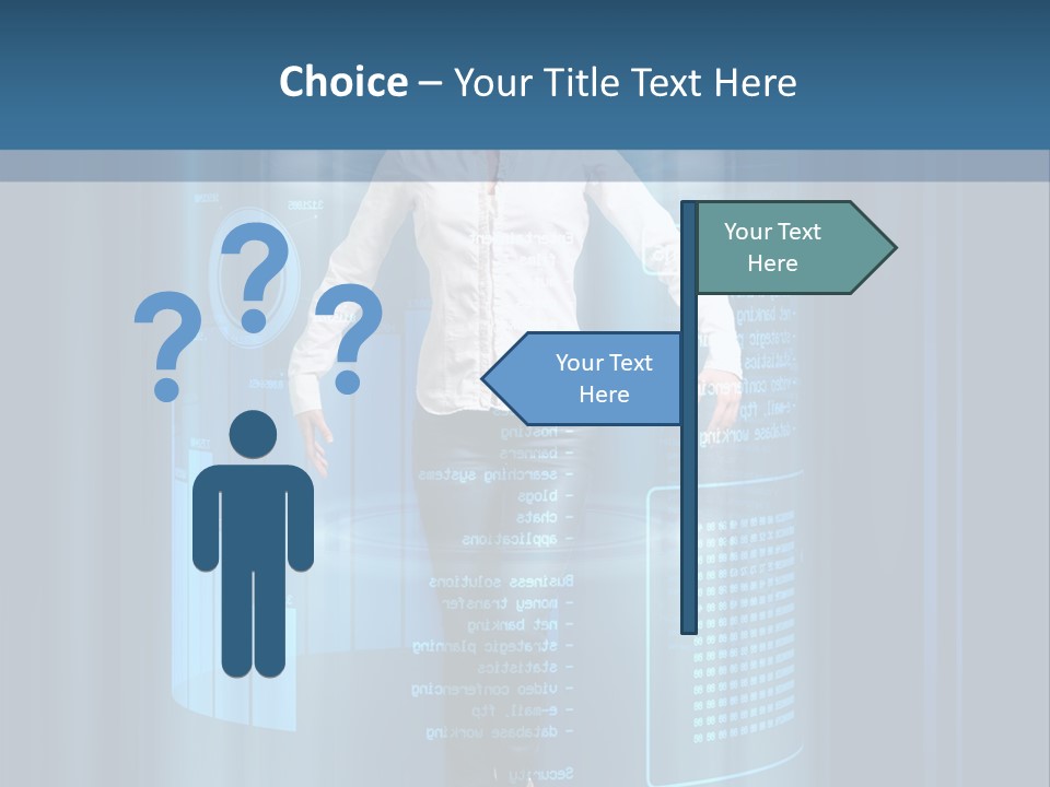 Model Computer Brunette PowerPoint Template