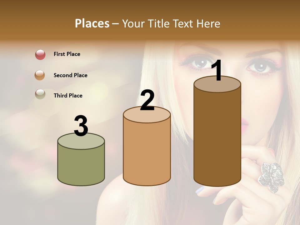 Makeup Eye Shadow Caucasian PowerPoint Template