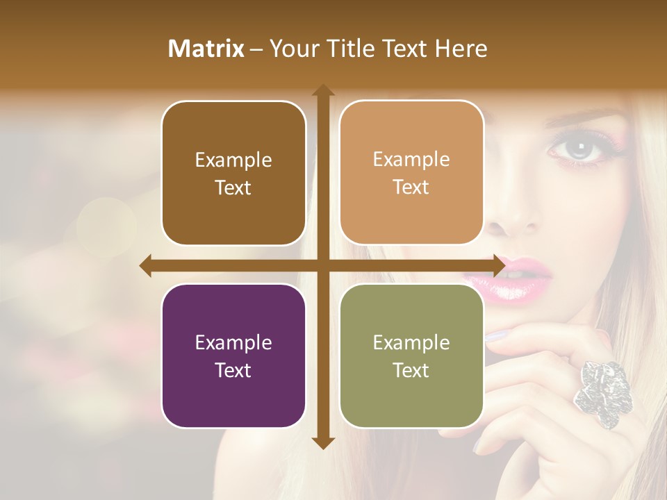 Makeup Eye Shadow Caucasian PowerPoint Template