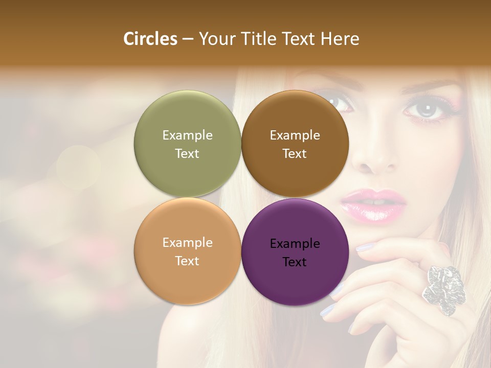 Makeup Eye Shadow Caucasian PowerPoint Template