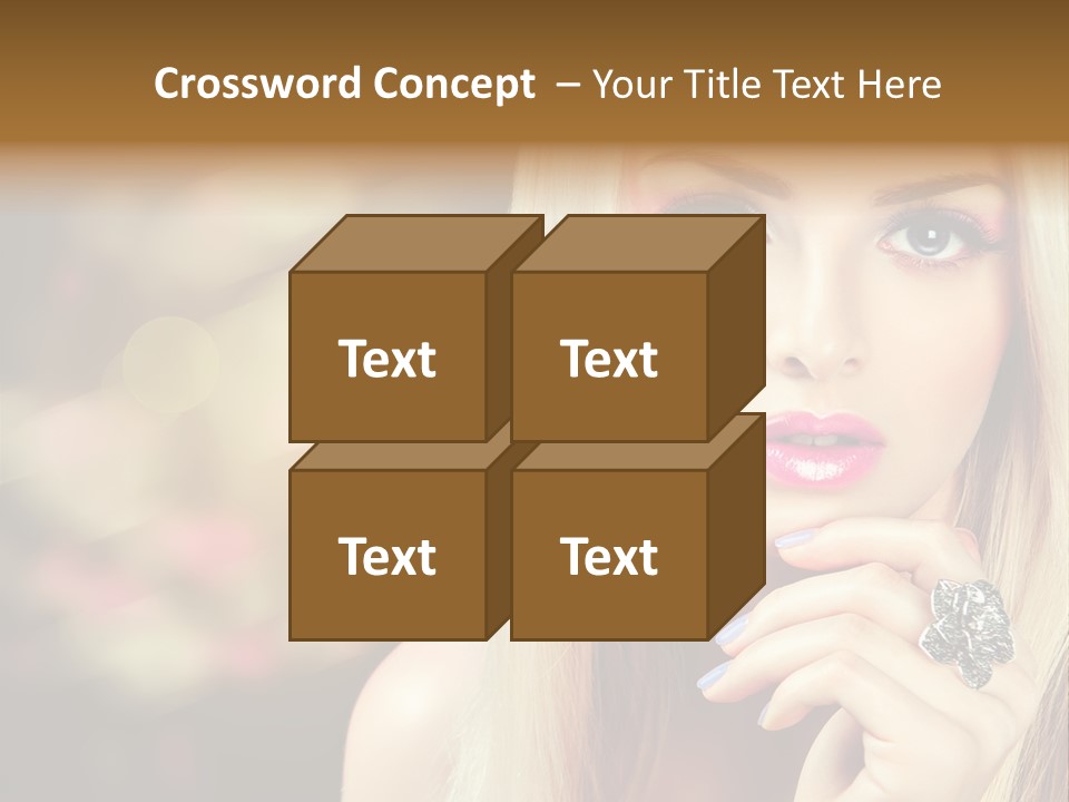 Makeup Eye Shadow Caucasian PowerPoint Template