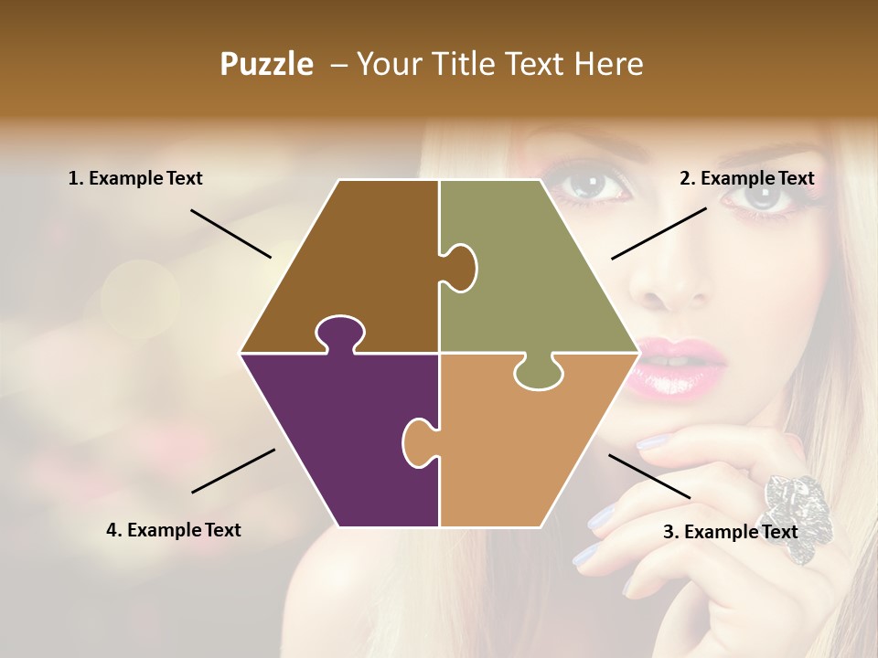 Makeup Eye Shadow Caucasian PowerPoint Template