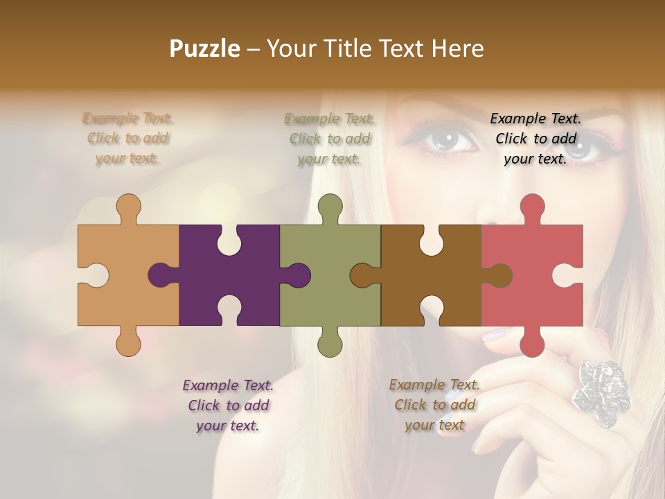 Makeup Eye Shadow Caucasian PowerPoint Template