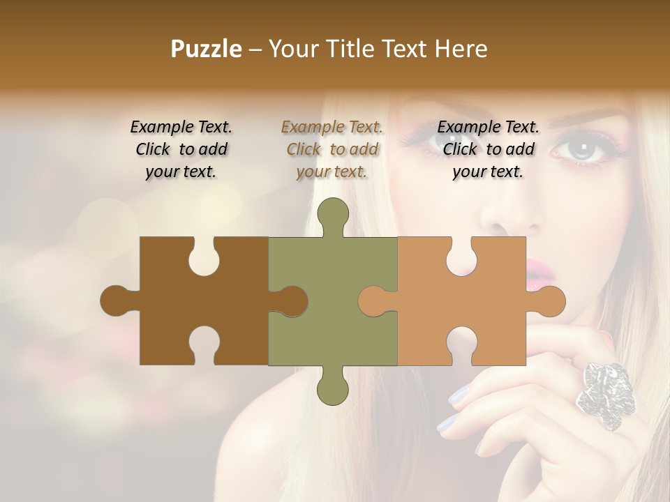 Makeup Eye Shadow Caucasian PowerPoint Template