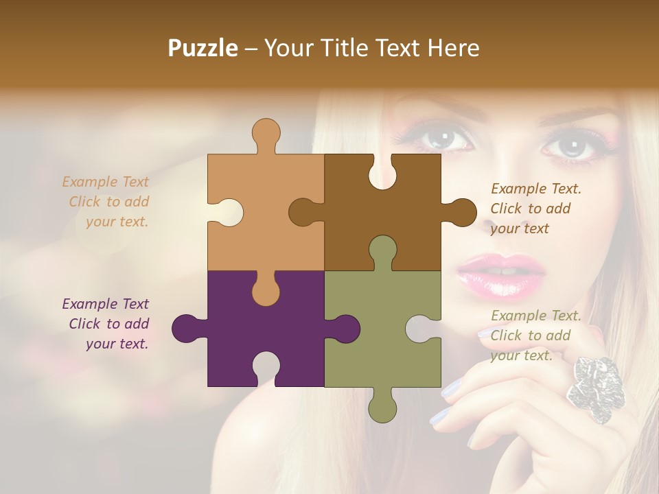 Makeup Eye Shadow Caucasian PowerPoint Template