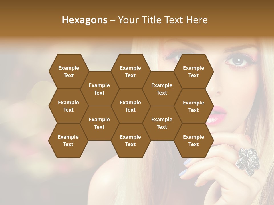 Makeup Eye Shadow Caucasian PowerPoint Template