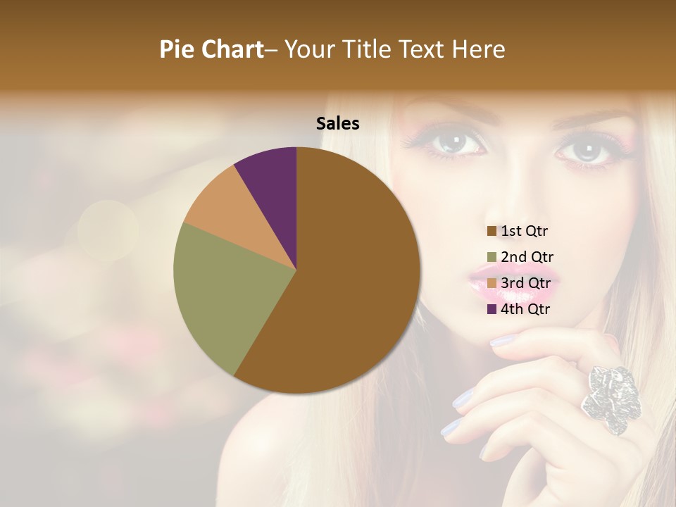 Makeup Eye Shadow Caucasian PowerPoint Template