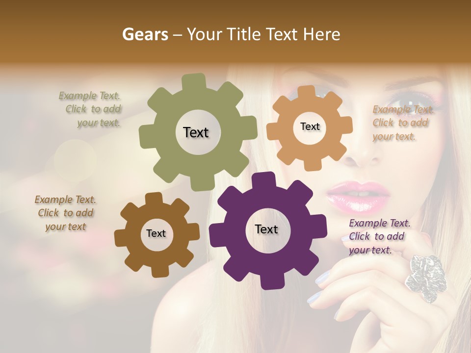 Makeup Eye Shadow Caucasian PowerPoint Template