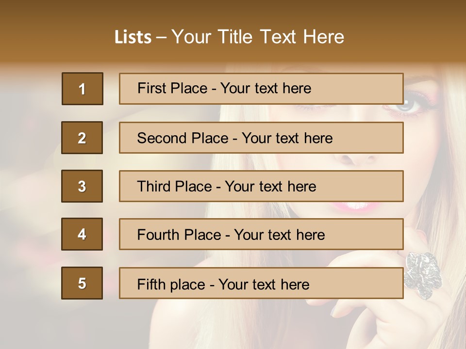 Makeup Eye Shadow Caucasian PowerPoint Template