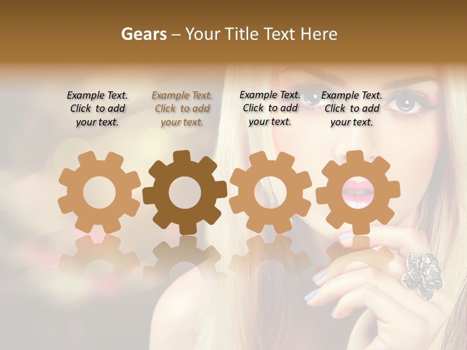 Makeup Eye Shadow Caucasian PowerPoint Template