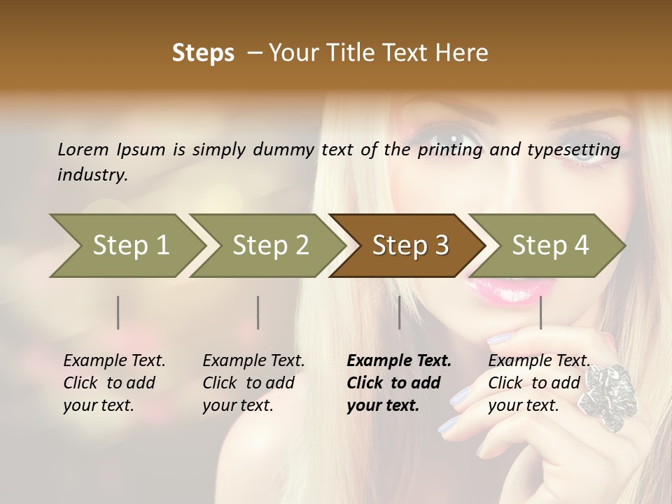 Makeup Eye Shadow Caucasian PowerPoint Template