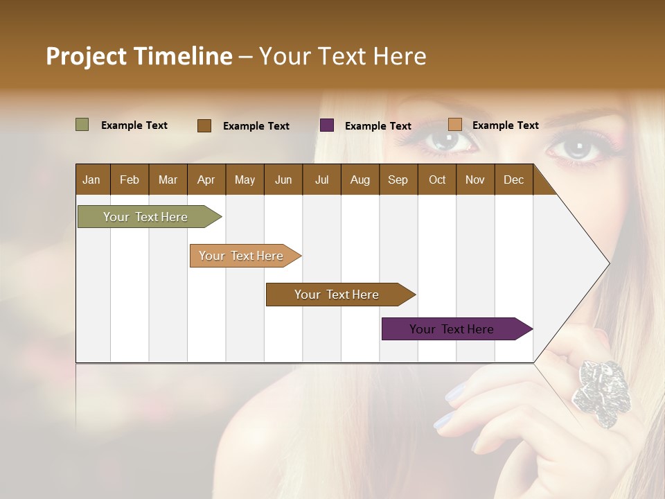 Makeup Eye Shadow Caucasian PowerPoint Template