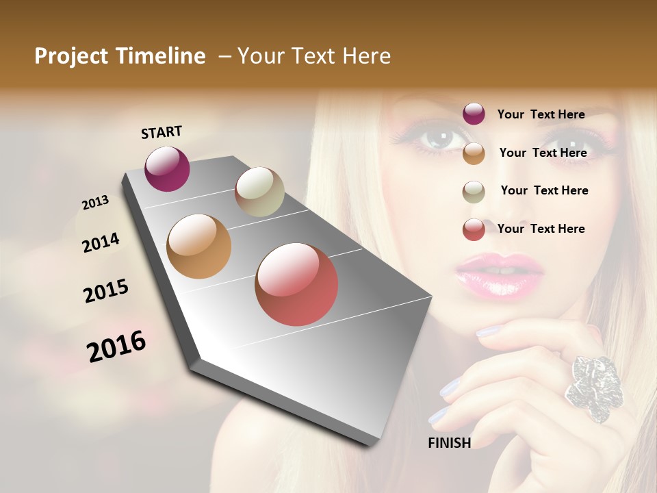 Makeup Eye Shadow Caucasian PowerPoint Template