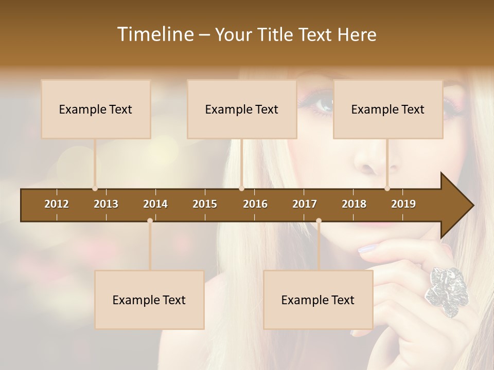 Makeup Eye Shadow Caucasian PowerPoint Template