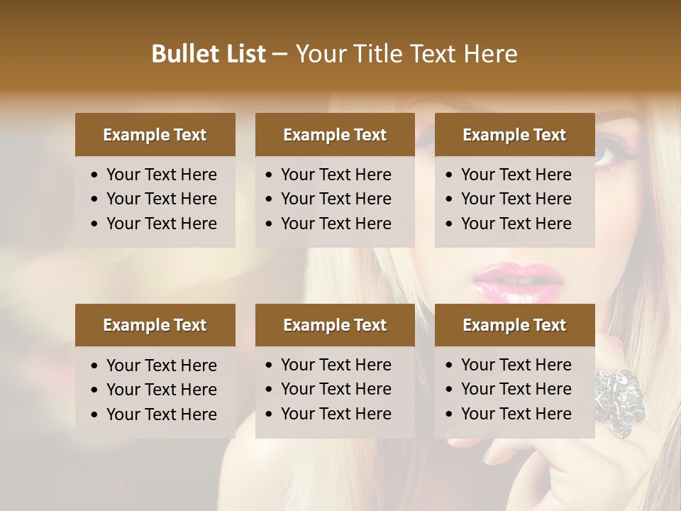 Makeup Eye Shadow Caucasian PowerPoint Template