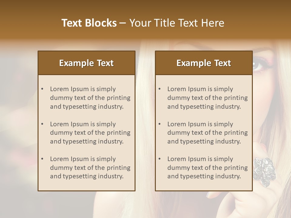 Makeup Eye Shadow Caucasian PowerPoint Template