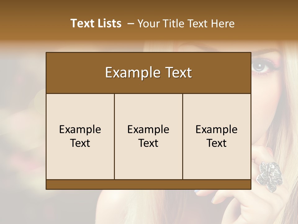 Makeup Eye Shadow Caucasian PowerPoint Template
