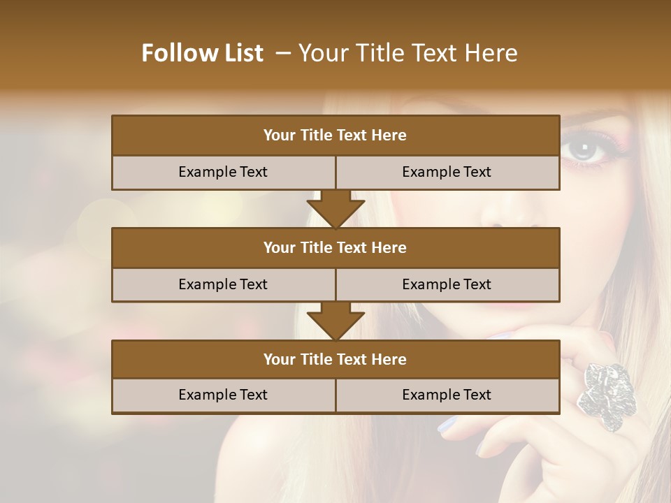 Makeup Eye Shadow Caucasian PowerPoint Template