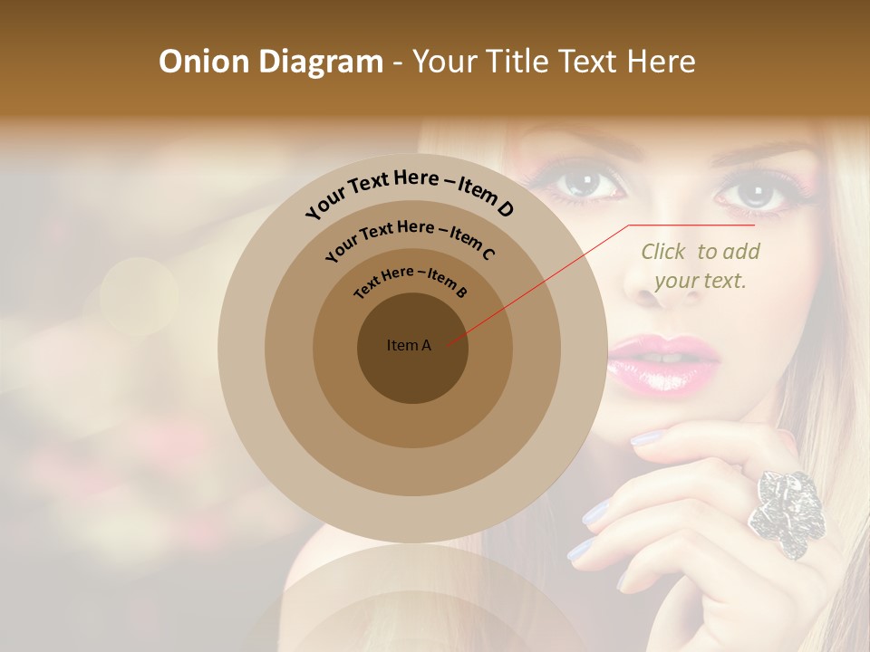 Makeup Eye Shadow Caucasian PowerPoint Template