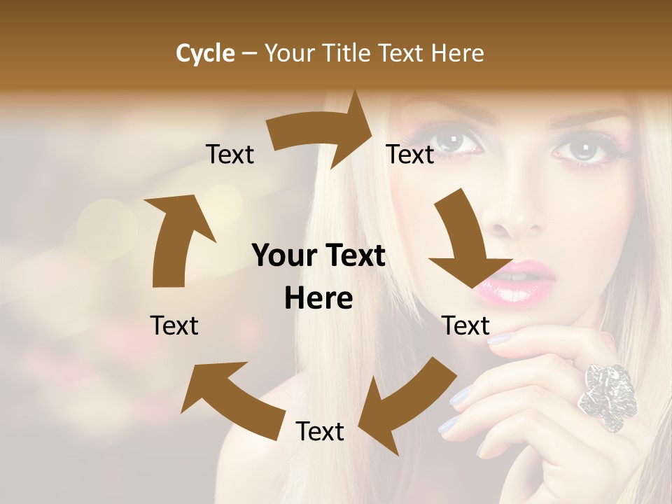 Makeup Eye Shadow Caucasian PowerPoint Template