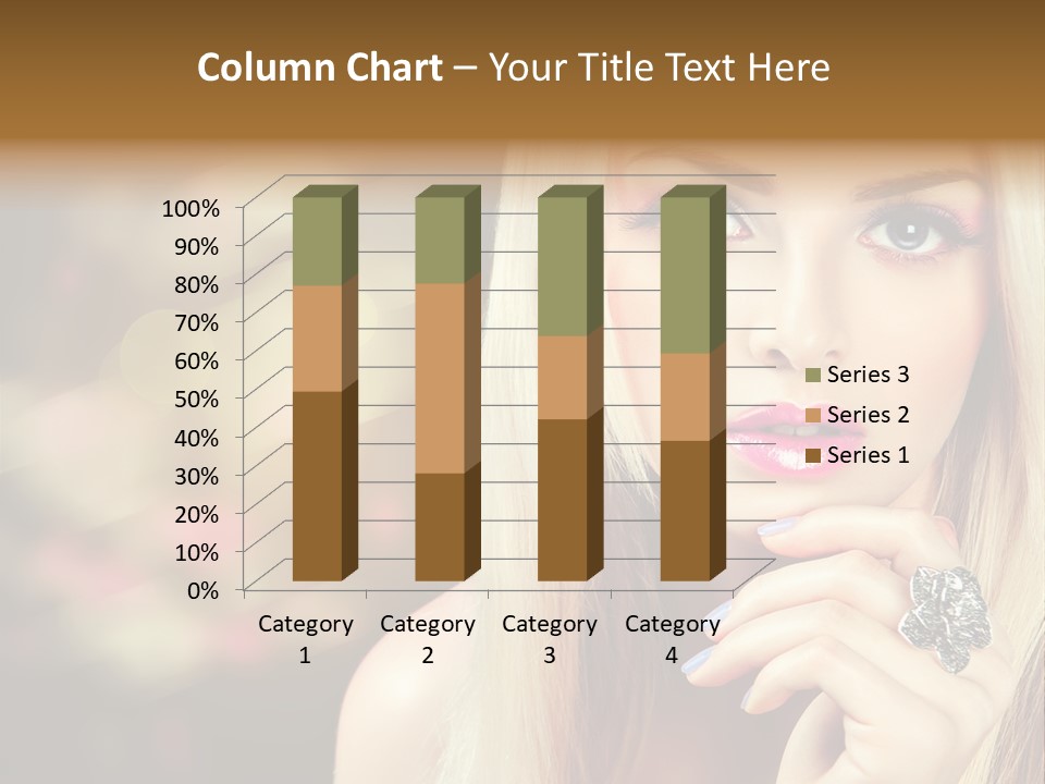 Makeup Eye Shadow Caucasian PowerPoint Template