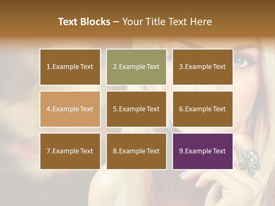 Makeup Eye Shadow Caucasian PowerPoint Template