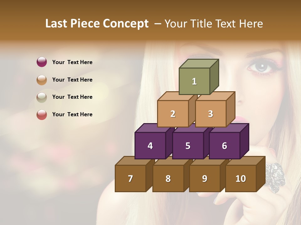 Makeup Eye Shadow Caucasian PowerPoint Template