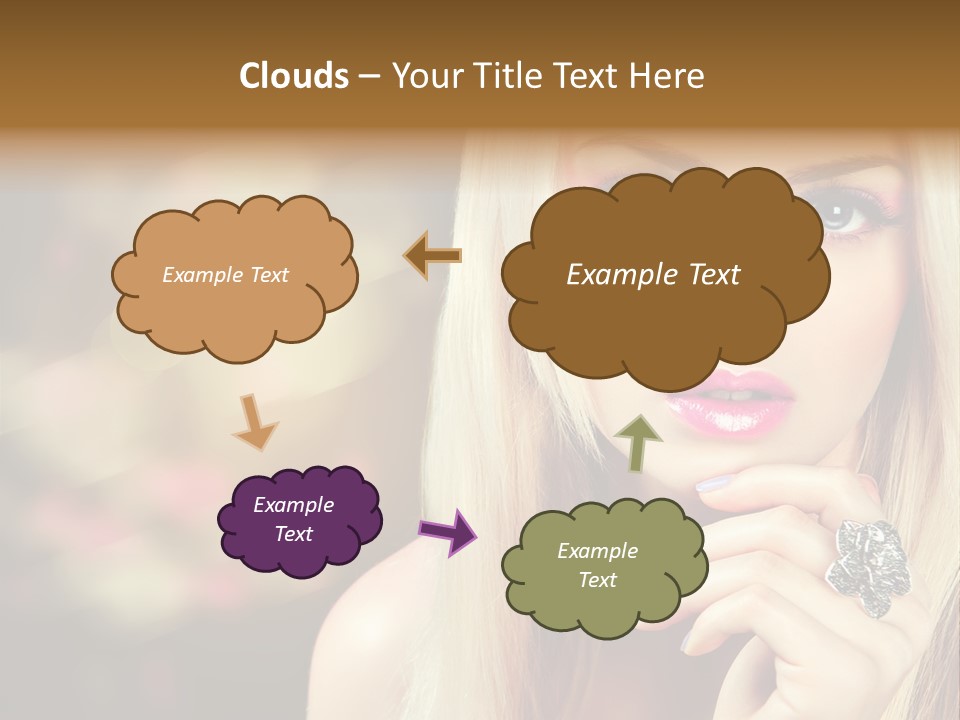 Makeup Eye Shadow Caucasian PowerPoint Template