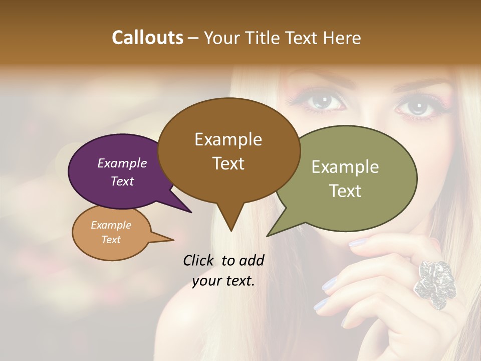 Makeup Eye Shadow Caucasian PowerPoint Template