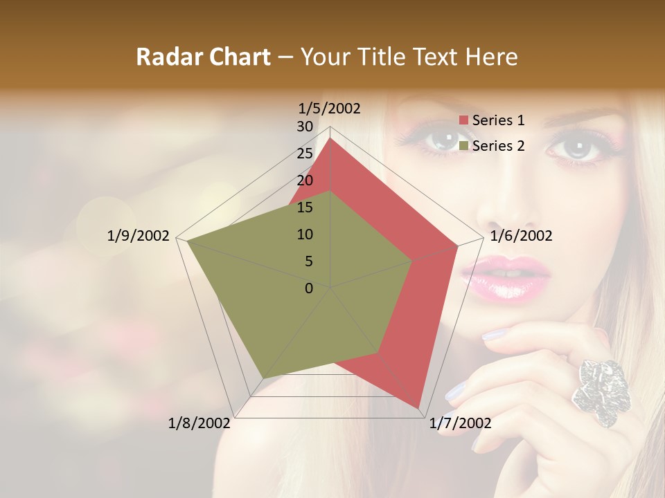 Makeup Eye Shadow Caucasian PowerPoint Template