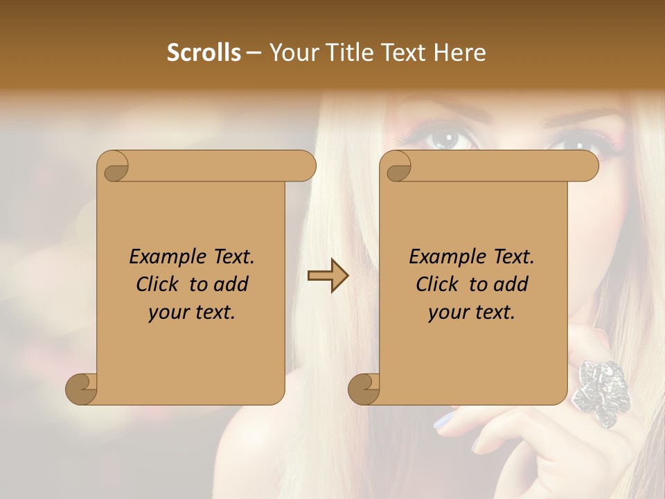 Makeup Eye Shadow Caucasian PowerPoint Template