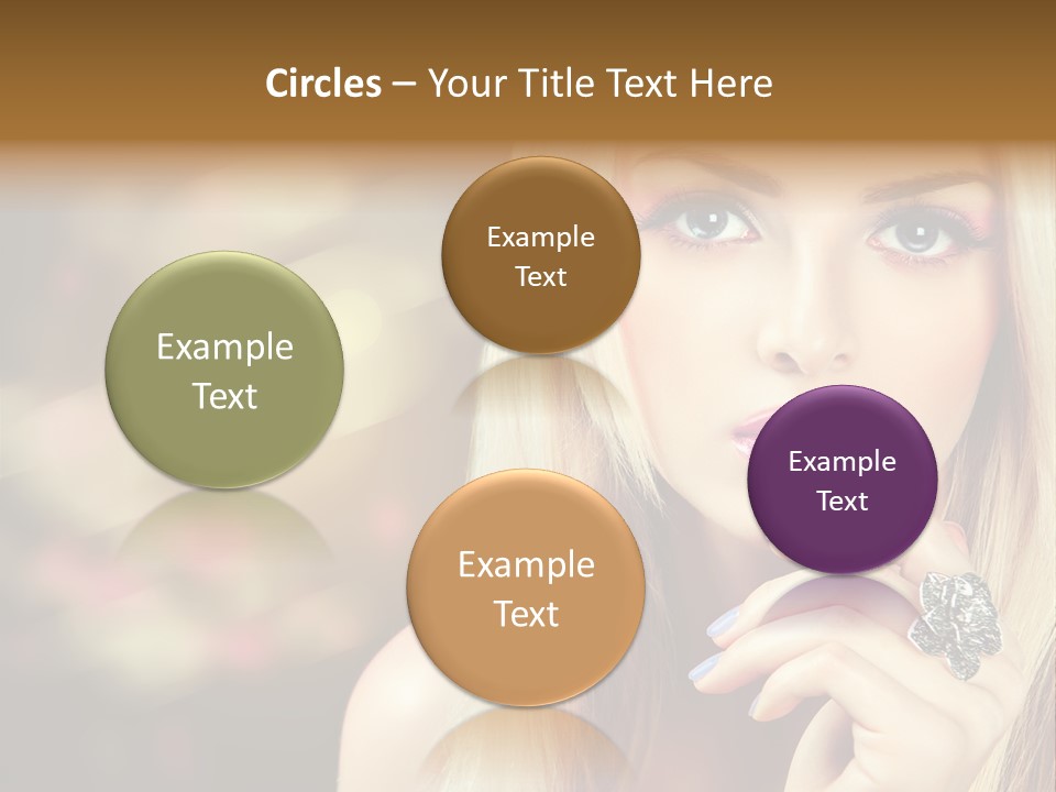 Makeup Eye Shadow Caucasian PowerPoint Template