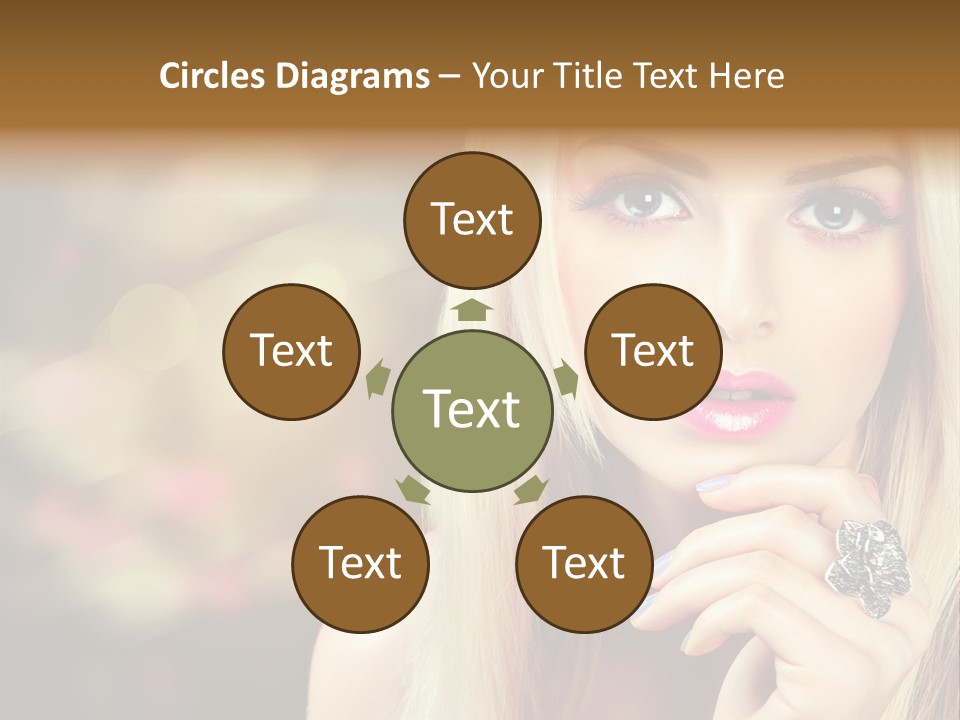 Makeup Eye Shadow Caucasian PowerPoint Template