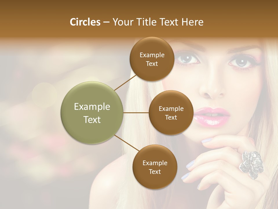 Makeup Eye Shadow Caucasian PowerPoint Template