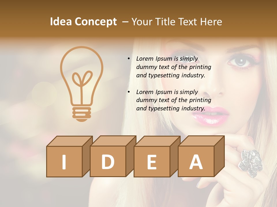 Makeup Eye Shadow Caucasian PowerPoint Template