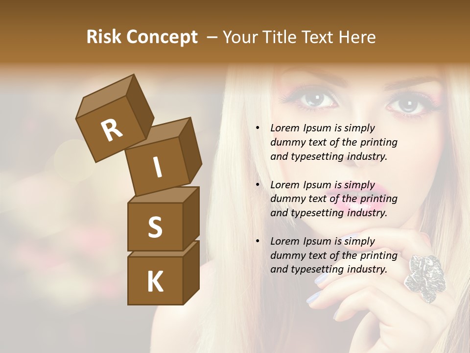 Makeup Eye Shadow Caucasian PowerPoint Template