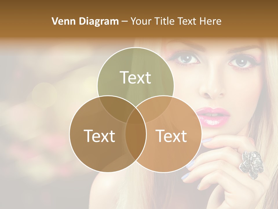 Makeup Eye Shadow Caucasian PowerPoint Template