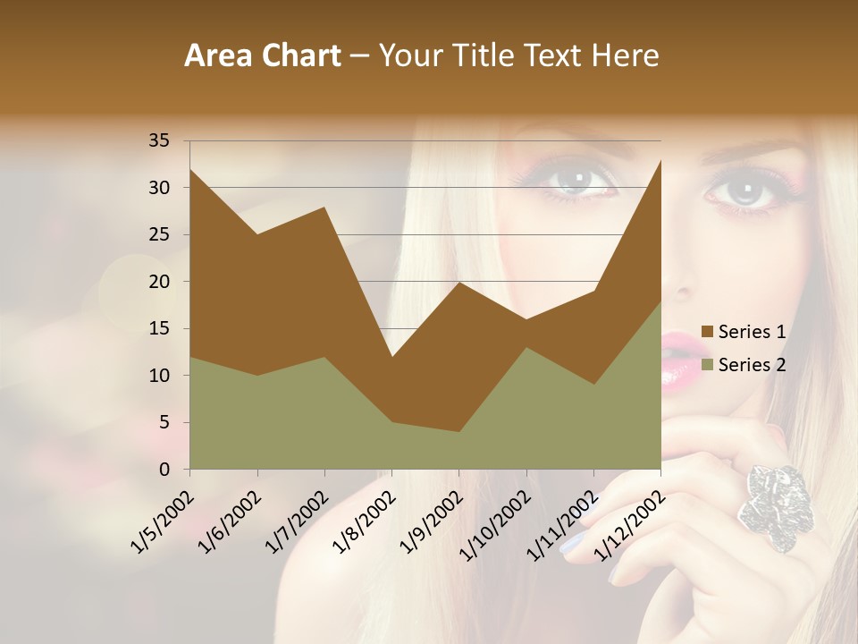 Makeup Eye Shadow Caucasian PowerPoint Template